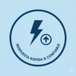 Icono de rayo azul que representa la respuesta rápida y activación automática de nuestras alarmas de incendio.